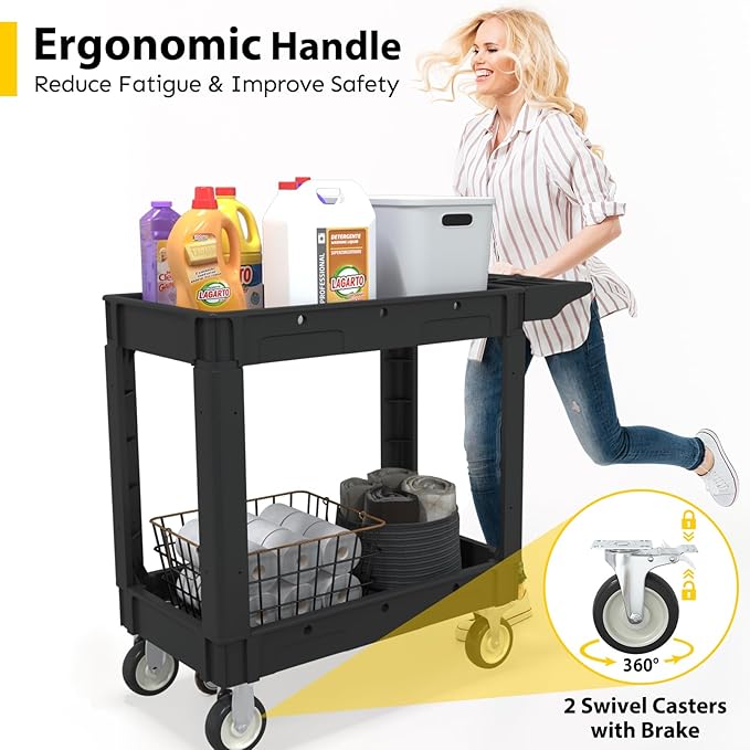 Heavy Duty Utility Rolling Tool Cart, 550 lbs Capacity Utility Service Cart - Image 4