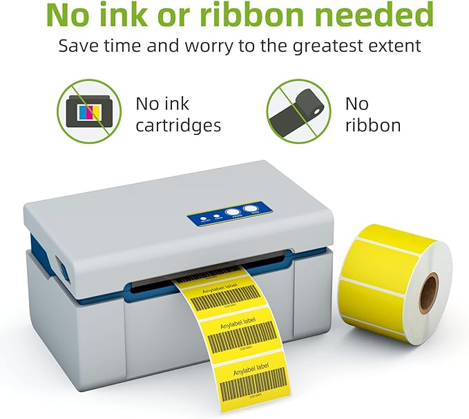2.25" x 1.25" Yellow Direct Thermal Labels, Replacement - Image 4