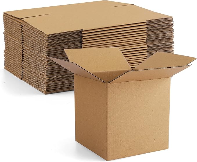 Eupako 5x5x5" Cardboard Box Mailers 25 Pack Brown Cube Corrugated Small by Eupako
