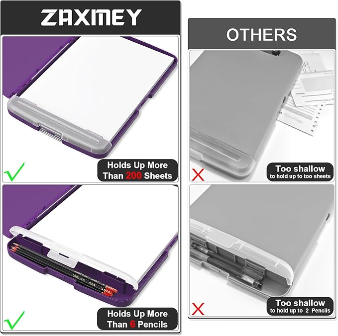 Plastic Clipboard with Storage, 8.5 x 11 Storage Organization Box Side-Opening - Image 5