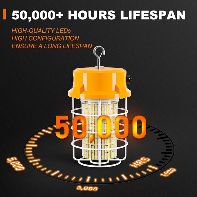 100W LED Temporary Work Light 15000lm Construction Lights 5000K Temp Light - Image 4