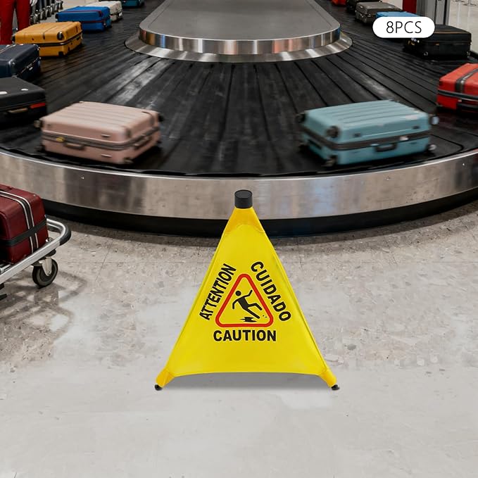 Caution Wet Floor Sign with Storage Tube 20 Inch Folding Commercial Wet Floor - Image 2