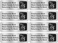 Faittoo Employees Must Wash Hands Before Returning to Work Sign, Rust Free by Faittoo