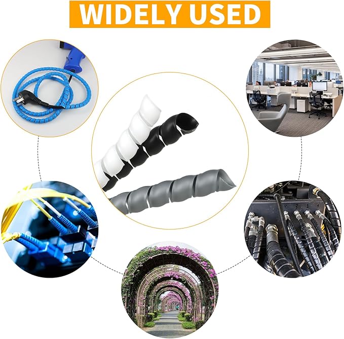 Spiral Wire Wrap, 33ft Spiral Cable Wrap Sleeve Hose - Image 7