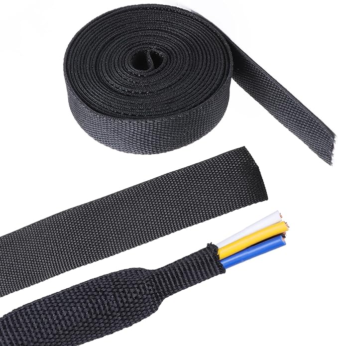 2 in 1 Heat Shrink Braided Sleeving Fabric Tubing-Ideal fit Irregular Shape by Sunnarepoon