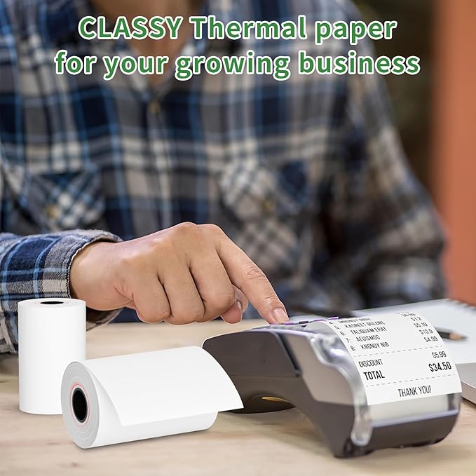 2 1/4" 85' feet Thermal Receipt Paper, Cash Register Paper Rolls Fits - Image 5