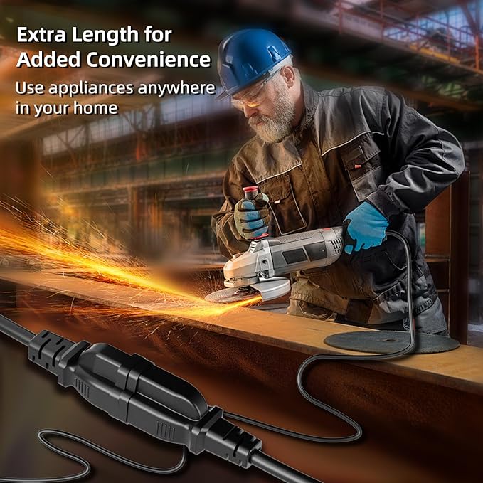 15 FT Outdoor Extension Cord Waterproof, 3-Prong Power Cord, 16 AWG SJTW - Image 6