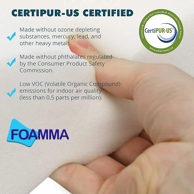 Foamma 5" x 30" x 72" High Density Upholstery Foam Cushion Made in USA! - Image 8