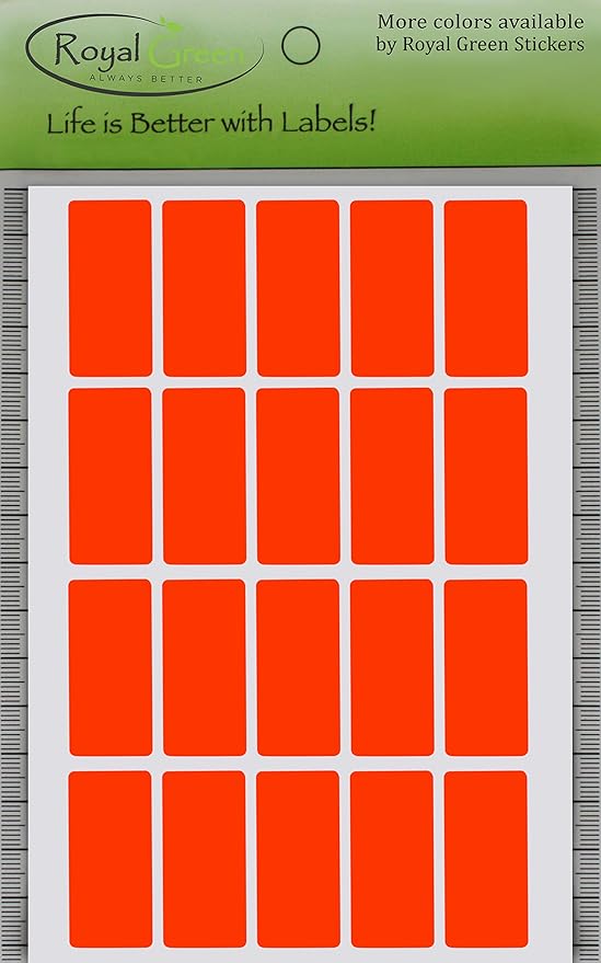 Royal Green Color-Coding Labels Rectangular Sticker in Neon Red 1.57 inch x - Image 4