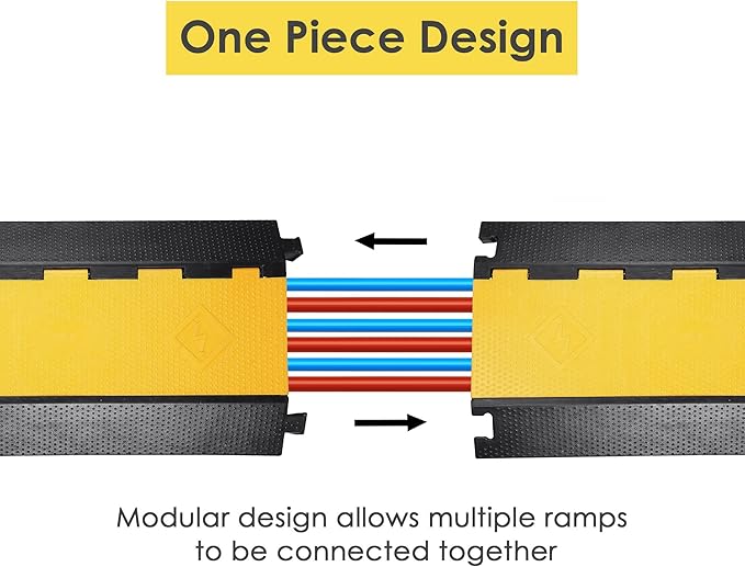 Yescom Cable Ramp Protector 3 Channel Garden Hose Protecitive 44000 Lbs Load - Image 7
