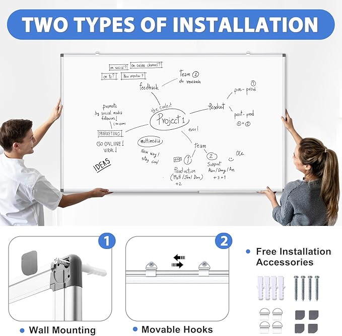WALGLASS Large Dry Erase White Board - Image 3