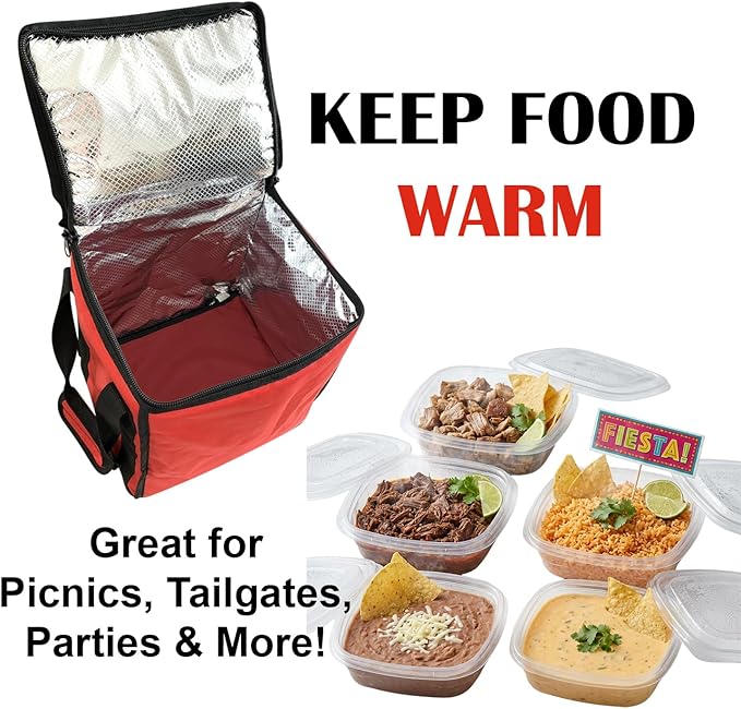 Food Warmer Red Box Carry Bag – Insulated & Heated Storage | Pro-Grade - Image 3