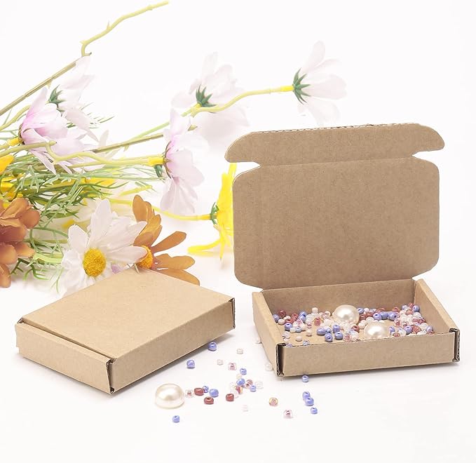 Ellbest 50pcs Kraft Paper Boxes, Corrugated Mailing Cardboard Packing Box - Image 4