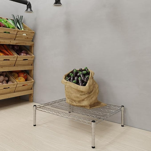 24''W x 30''L x 8''H Chrome Plated Wire Dunnage Rack | Off The Floor Storage - Image 2