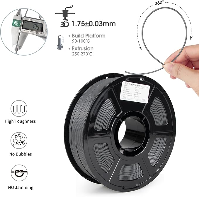 iSANMATE ASA-GF 3D Printer Filament, 15% Glass Fiber Reinforced, Superior - Image 2