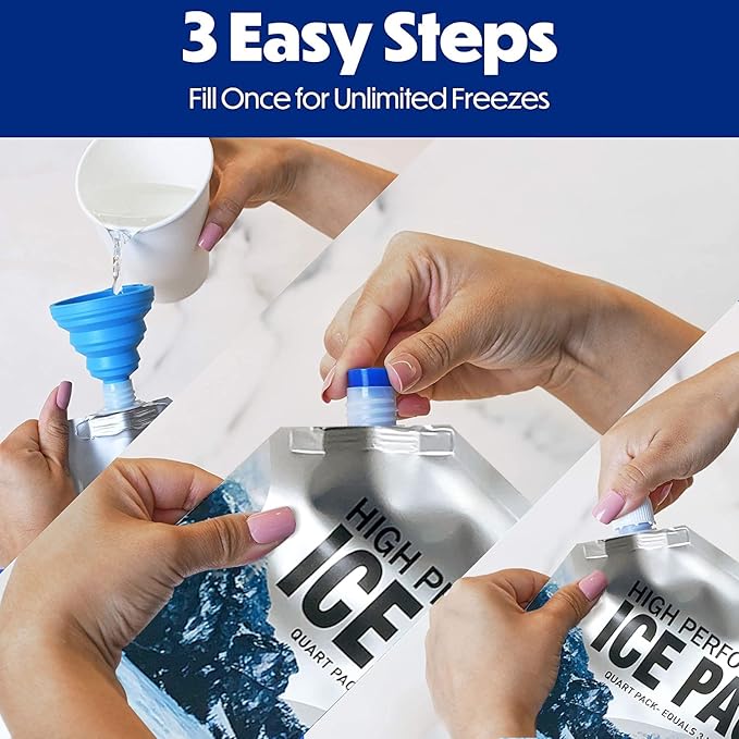 Reusable Ice Packs for Coolers Long Lasting Gel Freezer Packs for Cooler Bag - Image 3