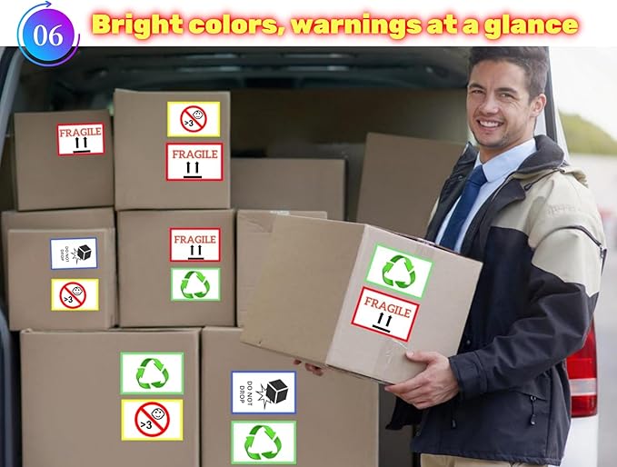 400 Large Moving Labels for Boxes Color-Coded Label Stickers Packing Labels for - Image 7
