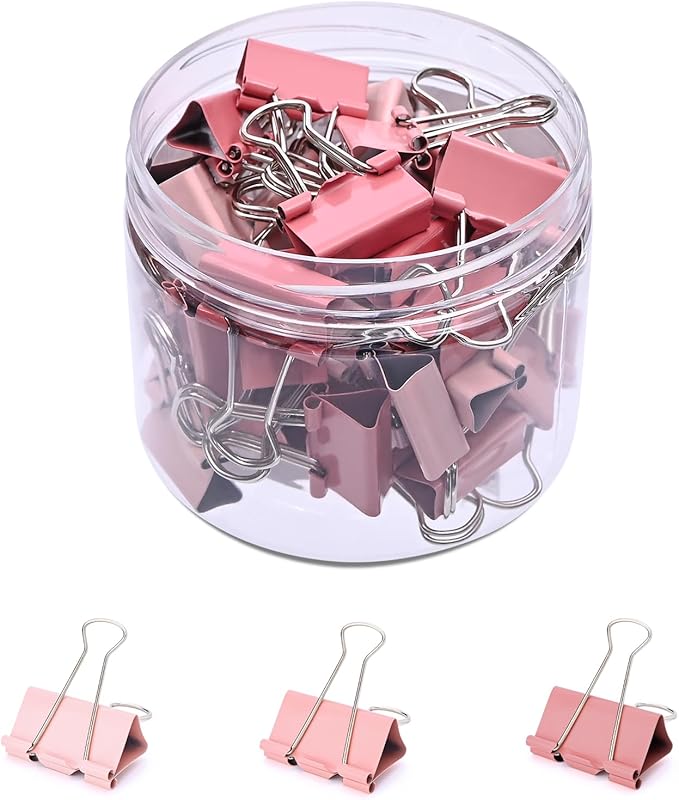 Temiary Aesthetic Binder Clips, Binding Paperwork Clamps by Temiary