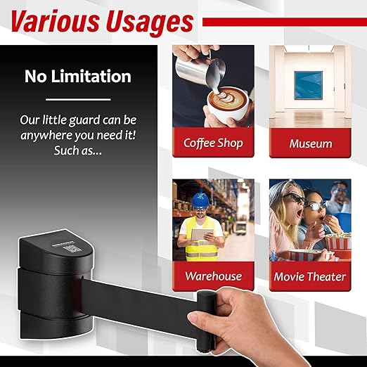 DuraSteel Wall Mount Crowd Control Retractable Belt Barrier - Image 4