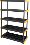 CX Black & Yellow, 5-Tier Heavy Duty Plastic Storage Shelving Unit, 200lbs/shelf by BLACKYELLOW