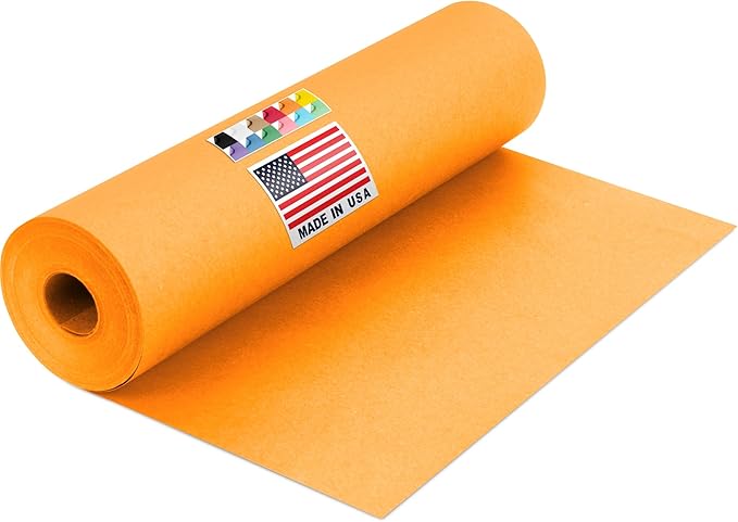 USA-Made 12" x 1200" Orange Kraft Paper Roll, 45 lbs Thickness, American by Paclord