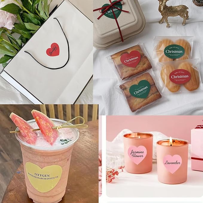 100-200pcs Custom Stickers Labels HeartPersonalized Stickers Wedding Favor - Image 5