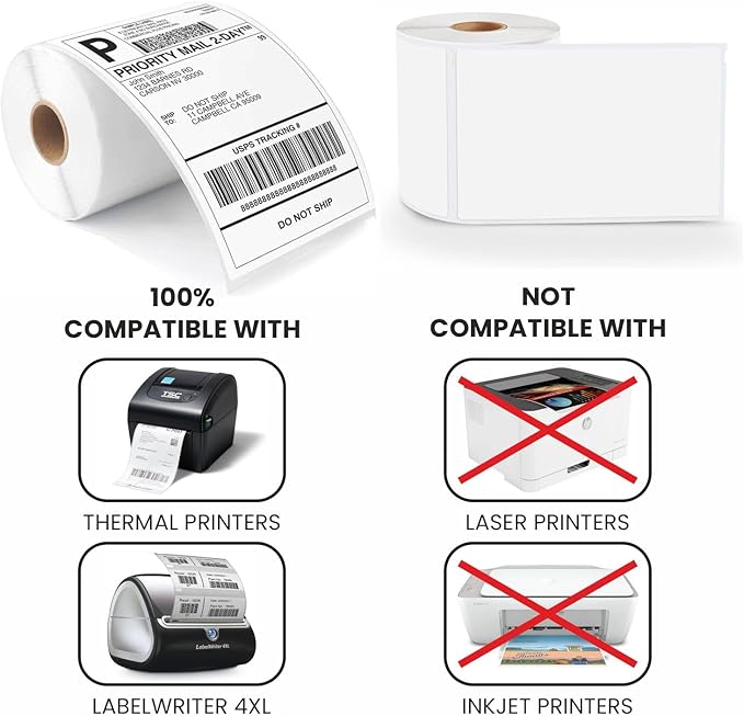 CEPRICO - 4”x 6” Direct Thermal Shipping Labels - 1 Roll - Waterproof - Image 4