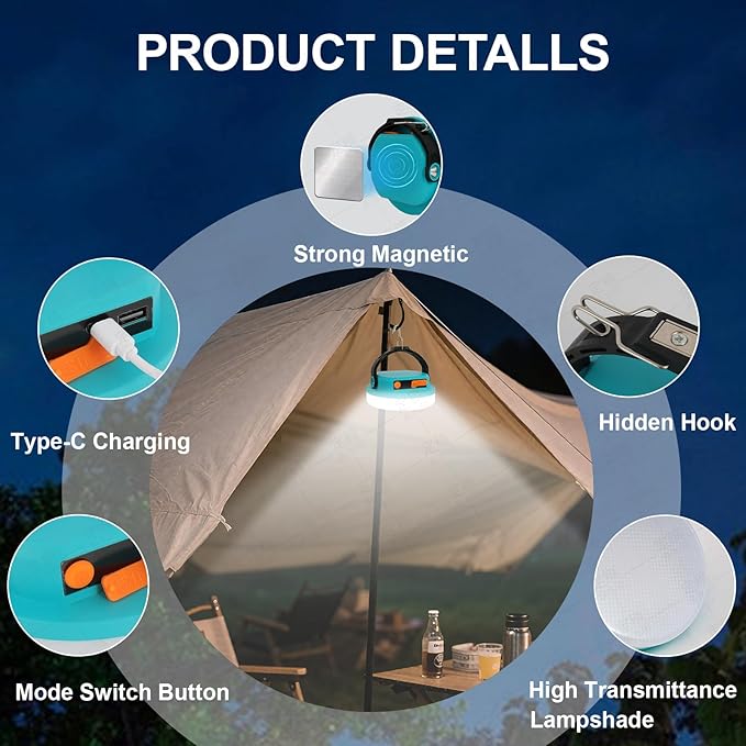 Rechargeable Camping Light MAYDENG 4000mAh, Waterproof LED Light. Suitable - Image 6