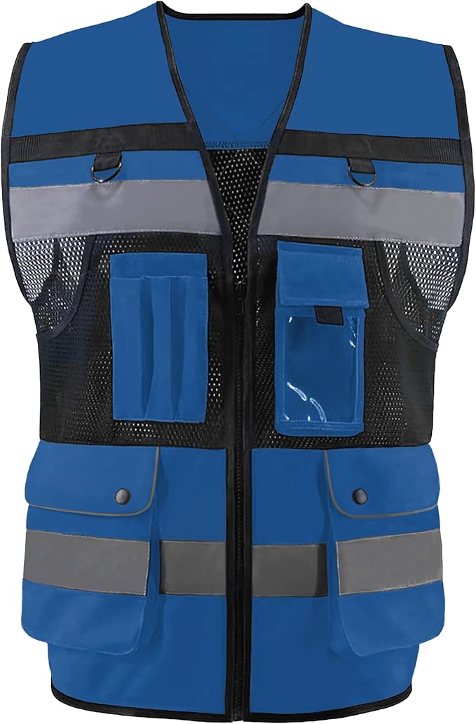 Safety Vest High Visibility Reflective Construction Vest by OPLERAI
