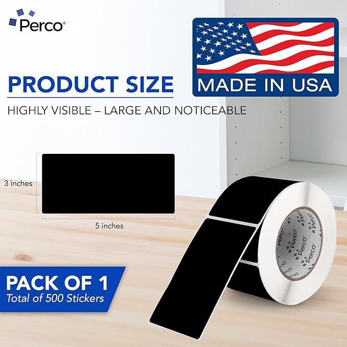 Perco Black Labels 3x5 Inch 500 Stickers/Roll - Image 2