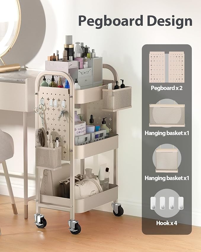 ALVOROG 3 Tier Rolling Cart - Image 2