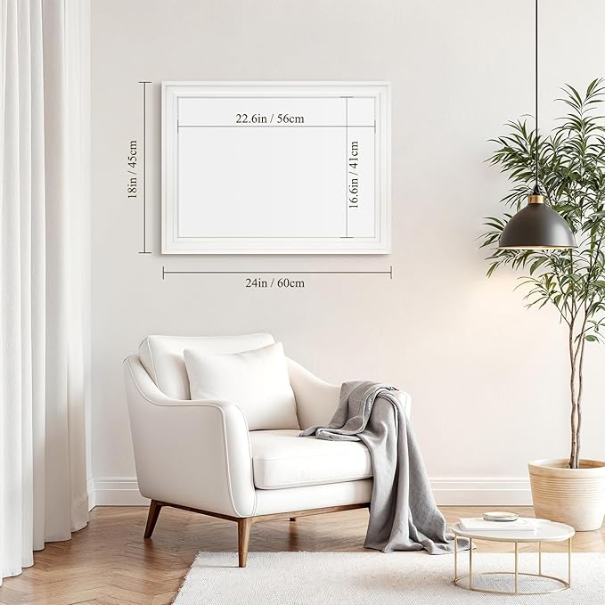 4 THOUGHT Dry Erase Board, 24 x 18 in Magnetic Whiteboard Wood Frame - Image 3