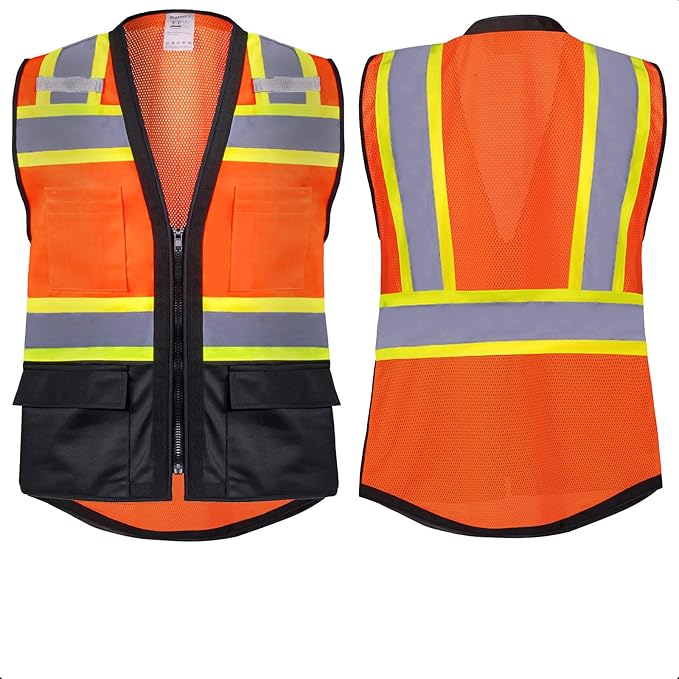 ProtectX 6 Pockets High Visibility Safety Vest - Image 2