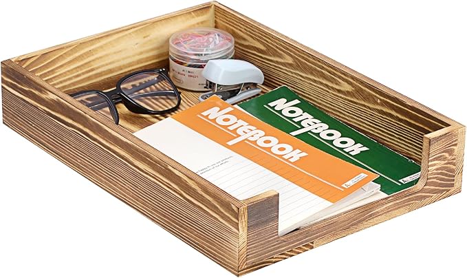 BTSKY 1PC Vintage Wood Letter Tray - Image 2