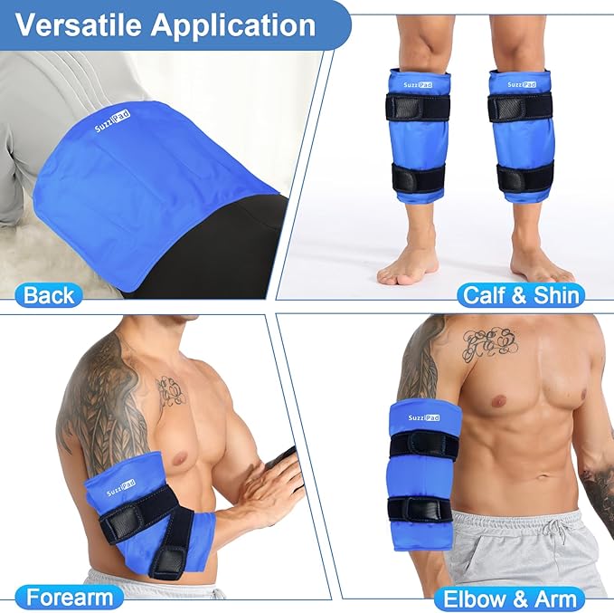 Shin Splint Reusable Ice Packs, Calf Gel Pack Wrap, Cold Compression Sleeve - Image 2