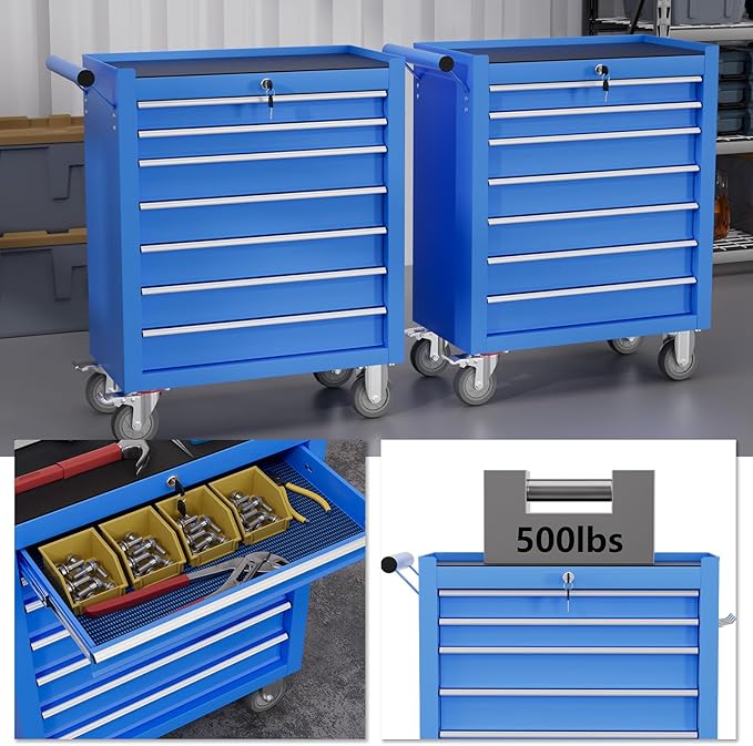 7-Drawer Tool Chest, Rolling Tool Cart - Image 6