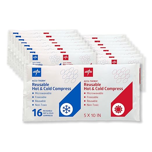 Medline Accu-Therm Reusable Hot/Cold Gel Packs, 5” x 10”, Soft & Flexible by Medline