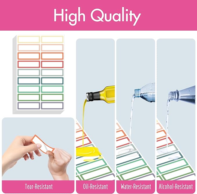 270 PCS Removable Labels, 9 Colors Self-Adhesive Rectangular Stickers - Image 4