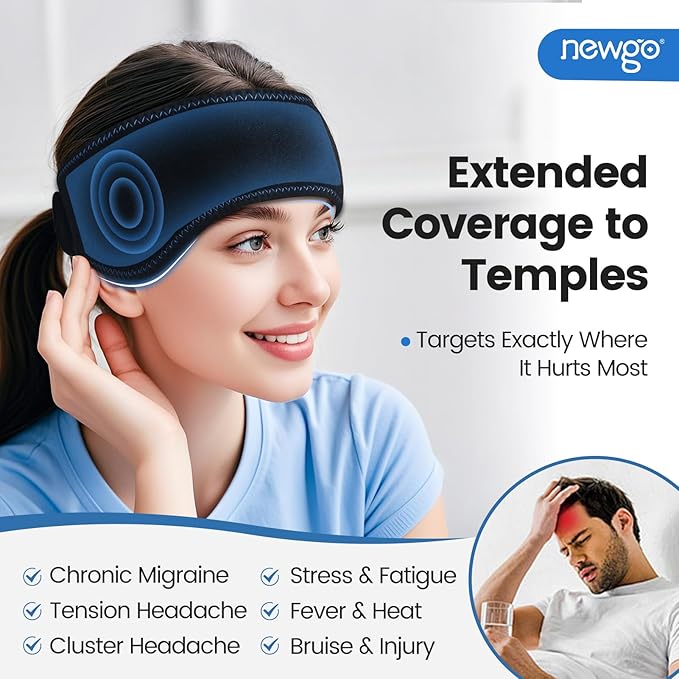 NEWGO Headache Ice Pack Head Wrap - Image 2