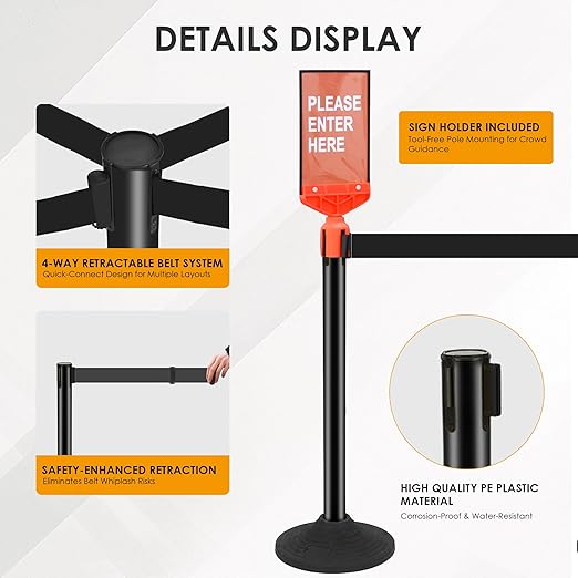 6 Pack Stanchions with Retractable Belts - Image 5