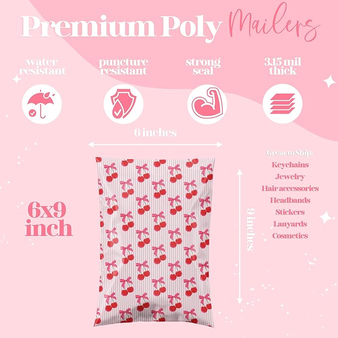 6x9 Designer Poly Mailer 100 Pack Heavy Duty Waterproof Self Seal Shipping Bags - Image 2