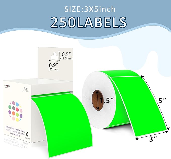 PARLAIM 3 X 5 Inch 4Rolls/1000 Per Roll Rectangle Inventory Color Coding Labels - Image 2