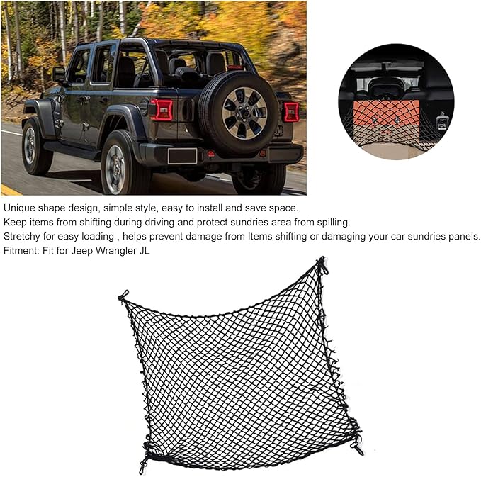 Car Trunk Storage Organizer Elastic Mesh Net, Cargo Retention Net - Image 9