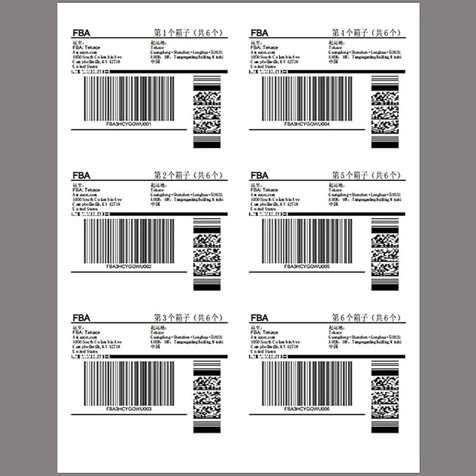 Coopaty 100 Sheets FBA Adderss Labels, 6 per Sheet 3-1/3" x 4" Label Stickers - Image 3