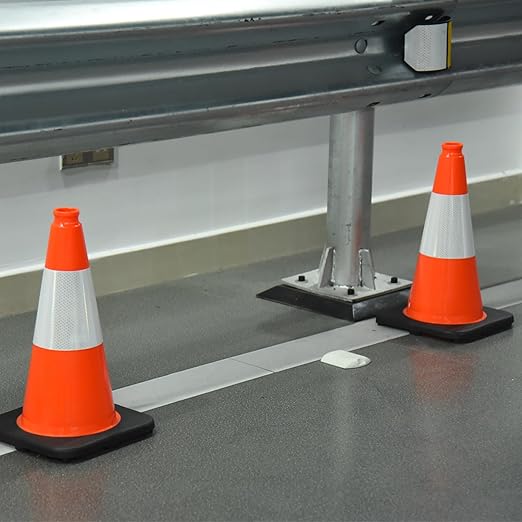 6 Pack 18 Inch Orange Reflective Traffic Cones, Parking Control and Hazard - Image 6