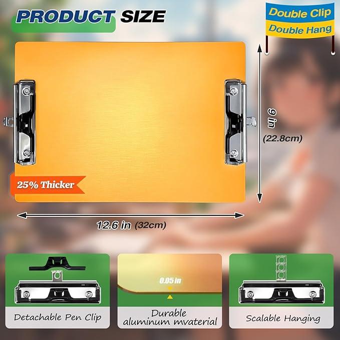 Aluminum Metal Clipboard Sturdy Stainless Hangable - Image 6