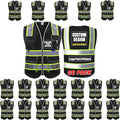 BeautyWill Custom Logo 10 Pockets Safety Vest Class2 ANSI Certified High by BeautyWill