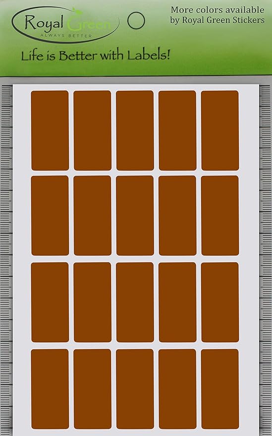 Royal Green Brown Rectangle Sticker 1.57 inch x 0.75 inch Rectangular Labels - Image 6