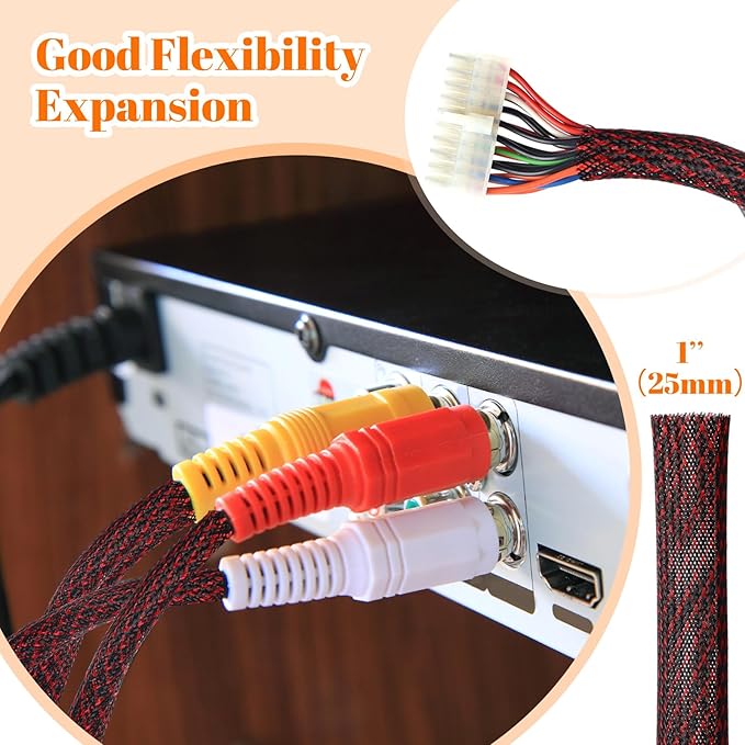 Pangda 1inchx300ft Wire Loom Pet Expandable Braided Sleeving Braided Sleeve - Image 4