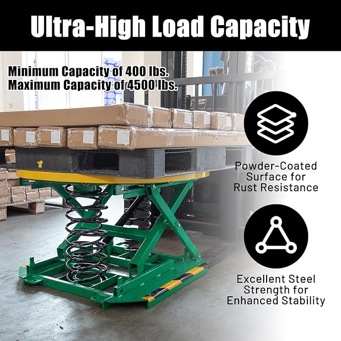 Spring-Actuated Pallet Carousel Skid Positioner, 4500lbs Capacity 26" Lifting - Image 5